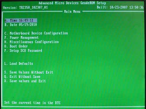 BIOS menu