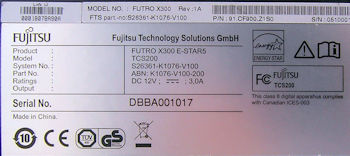 Futro X300 label