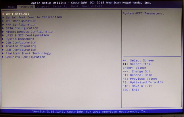 Devon IT TC15 BIOS screen
