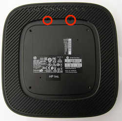 HP t530 side panel label