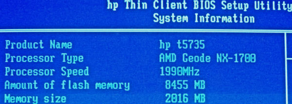 t5730 BIOS screen