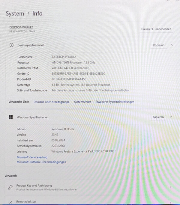 t610 windows 11 system screen
