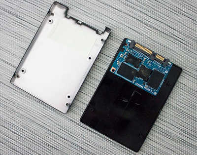 Inside a SATA SSD casing