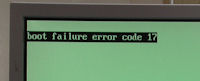 Pulsar Bios Boot error 17