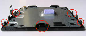 Wyse 3040 case removal clips positions