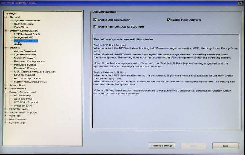 BIOS and firmware description for the Wyse 3040 Thin Client (N10D)