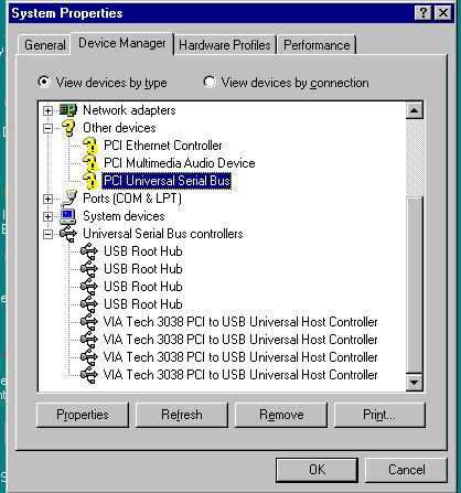 Control Panel USB list
