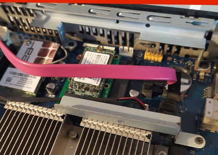 Brackets in place for the Wyse drive mounting kit